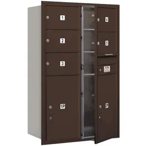 SALSBURY INDUSTRIES 3712D-05ZFP Horizontal Mailbox Private 7 Door Bronze Fl 44-1/2 Inch | AG3KXY 33LR52