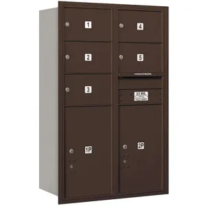 SALSBURY INDUSTRIES 3712D-05ZRP Horizontal Mailbox Private 7 Door Bronze Rl 44-1/2 Inch | AG3KVH 33LP87