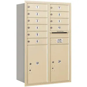 SALSBURY INDUSTRIES 3712D-10SRP Horizontal Mailbox Private 12 Doors Sandstone Rl 44-1/2 Inch | AG3LFQ 33LU37