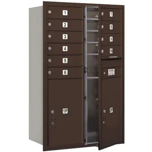 SALSBURY INDUSTRIES 3712D-10ZFP Horizontal Mailbox Private 12 Doors Bronze Fl 44-1/2 Inch | AG3JZW 33LU88