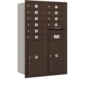 SALSBURY INDUSTRIES 3712D-10ZRU Horizontal Mailbox Usps 12 Doors Bronze Rl 44-1/2 Inch | AG3LAR 33LT17