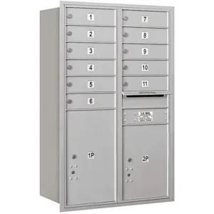 SALSBURY INDUSTRIES 3712D-11ARP Horizontal Mailbox Private 13 Doors Aluminium Rl 44-1/2 Inch | AG3LHE 33LU73