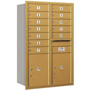 SALSBURY INDUSTRIES 3712D-12GRP Horizontal Mailbox Private 14 Doors Gold Rl 44-1/2 Inch | AG3LKE 33LV25