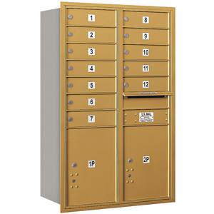 SALSBURY INDUSTRIES 3712D-12GRU Horizontal Mailbox Usps 14 Doors Gold Rl 44-1/2 Inch | AG3LFW 33LU42
