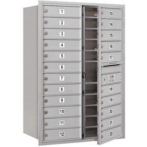 SALSBURY INDUSTRIES 3712D-22AFP Horizontal Mailbox Private 22 Doors Aluminium Fl 44-1/2 Inch | AG3MAC 33LY55