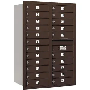 SALSBURY INDUSTRIES 3712D-22ZRP Horizontal Mailbox Private 22 Doors Bronze Rl 44-1/2 Inch | AG3LYW 33LY26