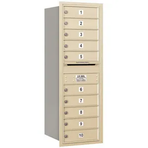 SALSBURY INDUSTRIES 3712S-10SRP Horizontal Mailbox Private 10 Doors Sandstone Rl 44-1/2 Inch | AG3JNG 33LG81