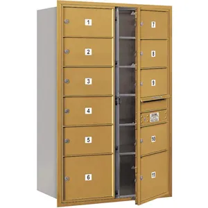 SALSBURY INDUSTRIES 3713D-11GFP Horizontal Mailbox Private 11 Doors Gold Fl 48 Inch | AG3LHK 33LU78