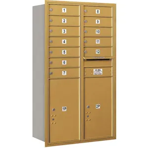 SALSBURY INDUSTRIES 3713D-12GRU Horizontal Mailbox Usps 14 Doors Gold Rl 48 Inch | AG3LLP 33LV61