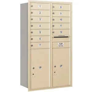 SALSBURY INDUSTRIES 3713D-12SRP Horizontal Mailbox Private 14 Doors Sandstone Rl 48 Inch | AG3LQY 33LW63