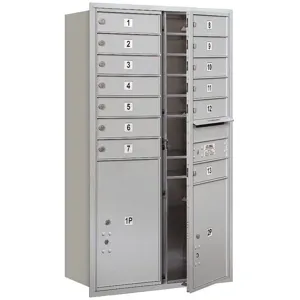 SALSBURY INDUSTRIES 3713D-13AFU Horizontal Mailbox Usps 15 Doors Aluminium Fl 48 Inch | AG3LPA 33LW19