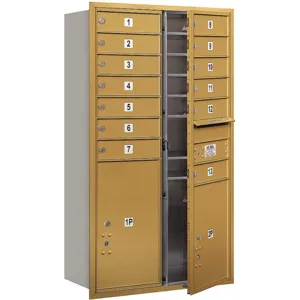 SALSBURY INDUSTRIES 3713D-13GFU Horizontal Mailbox Usps 15 Doors Gold Fl 48 Inch | AG3LPC 33LW21