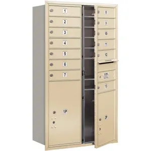 SALSBURY INDUSTRIES 3713D-13SFU Horizontal Mailbox Usps 15 Doors Sandstone Fl 48 Inch | AG3LPE 33LW23