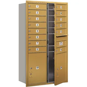 SALSBURY INDUSTRIES 3713D-14GFP Horizontal Mailbox Private 16 Doors Gold Fl 48 Inch | AG3LXZ 33LY02