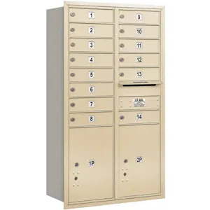 SALSBURY INDUSTRIES 3713D-14SRU Horizontal Mailbox Usps 16 Doors Sandstone Rl 48 Inch | AG3LRC 33LW67