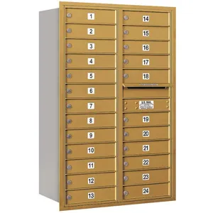 SALSBURY INDUSTRIES 3713D-24GRP Horizontal Mailbox Private 24 Doors Gold Rl 48 Inch | AG3MEE 33LZ51