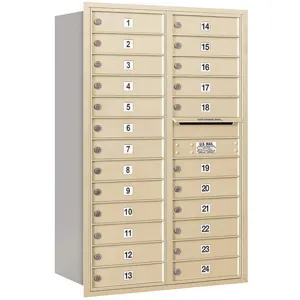 SALSBURY INDUSTRIES 3713D-24SRP Horizontal Mailbox Private 24 Doors Sandstone Rl 48 Inch | AG3MEF 33LZ52