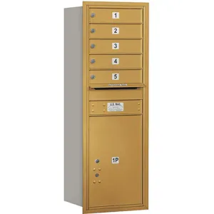 SALSBURY INDUSTRIES 3713S-05GRP Horizontal Mailbox Private 6 Door Gold Rl 48 Inch | AG3JFU 33LE95