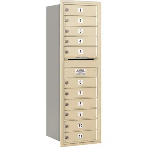 SALSBURY INDUSTRIES 3713S-11SRP Horizontal Mailbox Mb1 11 Doors Sandstone Rl 48 Inch | AG3JUH 33LJ28