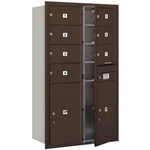 SALSBURY INDUSTRIES 3714D-07ZFU Horizontal Mailbox Usps 9 Doors Bronze Fl 51-1/2 Inch | AG3LED 33LU03