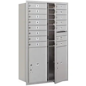 SALSBURY INDUSTRIES 3714D-14AFU Horizontal Mailbox Usps 16 Doors Aluminium Fl 51-1/2 Inch | AG3LWM 33LX66