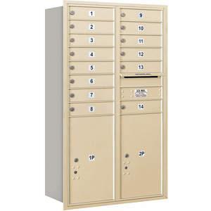 SALSBURY INDUSTRIES 3714D-14SRU Horizontal Mailbox Usps 16 Doors Sandstone Rl 51-1/2 Inch | AG3LWT 33LX71