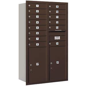 SALSBURY INDUSTRIES 3714D-14ZRU Horizontal Mailbox Usps 16 Doors Bronze Rl 51-1/2 Inch | AG3LWV 33LX73