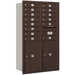 SALSBURY INDUSTRIES 3714D-14ZRU Horizontal Mailbox Usps 16 Doors Bronze Rl 51-1/2 Inch | AG3LWV 33LX73