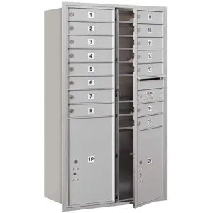 SALSBURY INDUSTRIES 3714D-15AFU Horizontal Mailbox Usps 17 Doors Aluminium Fl 51-1/2 Inch | AG3LYC 33LY05