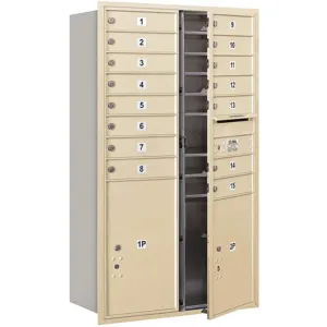 SALSBURY INDUSTRIES 3714D-15SFU Horizontal Mailbox Usps 17 Doors Sandstone Fl 51-1/2 Inch | AG3LYG 33LY09