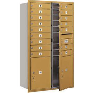 SALSBURY INDUSTRIES 3714D-16GFU Horizontal Mailbox Usps 18 Doors Gold Fl 51-1/2 Inch | AG3LZD 33LY33