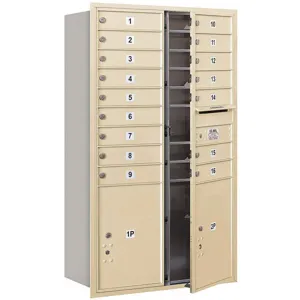 SALSBURY INDUSTRIES 3714D-16SFP Horizontal Mailbox Private 18 Doors Sandstone Fl 51-1/2 Inch | AG3MCF 33LZ06