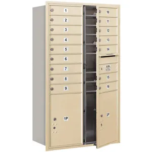 SALSBURY INDUSTRIES 3714D-16SFU Horizontal Mailbox Usps 18 Doors Sandstone Fl 51-1/2 Inch | AG3LZF 33LY35