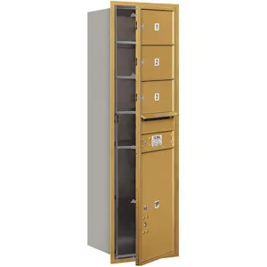 SALSBURY INDUSTRIES 3714S-03GFP Horizontal Mailbox Private 4 Door Gold Fl 51-1/2 Inch | AG3JGP 33LF16