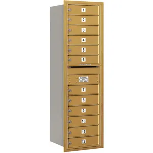 SALSBURY INDUSTRIES 3714S-12GRP Horizontal Mailbox Private 12 Doors Gold Rl 51-1/2 Inch | AG3JYW 33LK46