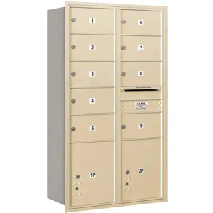 SALSBURY INDUSTRIES 3715D-09SRP Horizontal Mailbox Private 11 Doors Sandstone Rl 55 Inch | AG3LVQ 33LX42