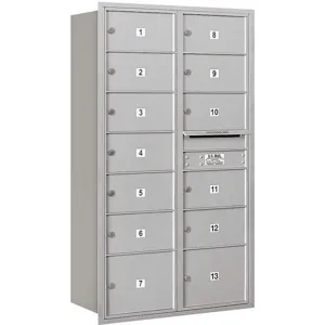 SALSBURY INDUSTRIES 3715D-13ARP Horizontal Mailbox Mb3 13 Doors Aluminium Rl 55 Inch | AG3LWF 33LX56