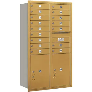 SALSBURY INDUSTRIES 3715D-16GRU Horizontal Mailbox Usps 18 Doors Gold Rl 55 Inch | AG3MBZ 33LY98