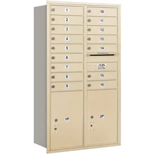 SALSBURY INDUSTRIES 3715D-16SRU Horizontal Mailbox Usps 18 Doors Sandstone Rl 55 Inch | AG3MCB 33LZ01