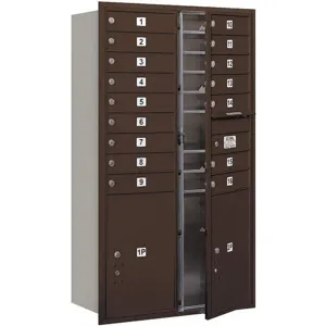 SALSBURY INDUSTRIES 3715D-16ZFP Horizontal Mailbox Private 18 Doors Bronze Fl 55 Inch | AG3MHM 33MA04