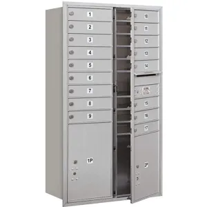 SALSBURY INDUSTRIES 3715D-17AFP Horizontal Mailbox Private 19 Doors Aluminium Fl 55 Inch | AG3MJF 33MA21