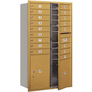 SALSBURY INDUSTRIES 3715D-17GFU Horizontal Mailbox Usps 19 Doors Gold Fl 55 Inch | AG3MCR 33LZ16