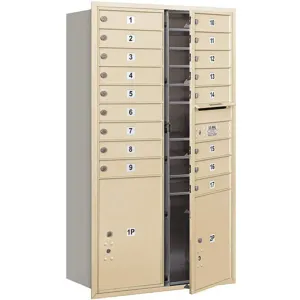 SALSBURY INDUSTRIES 3715D-17SFP Horizontal Mailbox Private 19 Doors Sandstone Fl 55 Inch | AG3MJH 33MA23