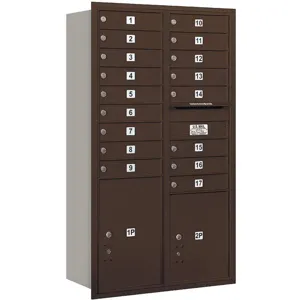 SALSBURY INDUSTRIES 3715D-17ZRP Horizontal Mailbox Private 19 Doors Bronze Rl 55 Inch | AG3MFW 33LZ89