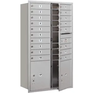 SALSBURY INDUSTRIES 3715D-18AFP Horizontal Mailbox Private 20 Doors Aluminium Fl 55 Inch | AG3MKA 33MA39