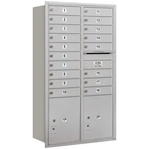 SALSBURY INDUSTRIES 3715D-18ARP Horizontal Mailbox Private 20 Doors Aluminium Rl 55 Inch | AG3MJB 33MA17