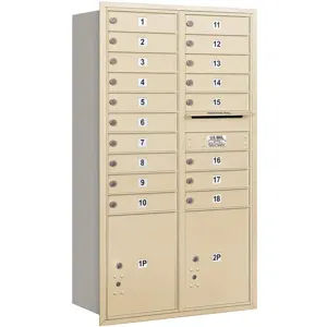 SALSBURY INDUSTRIES 3715D-18SRU Horizontal Mailbox Usps 20 Doors Sandstone Rl 55 Inch | AG3MEP 33LZ60