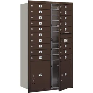 SALSBURY INDUSTRIES 3715D-18ZFP Horizontal Mailbox Private 20 Doors Bronze Fl 55 Inch | AG3MKD 33MA42