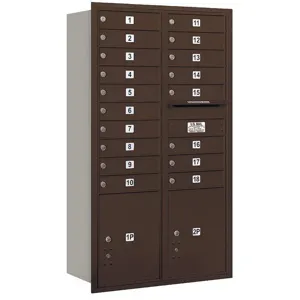 SALSBURY INDUSTRIES 3715D-18ZRP Horizontal Mailbox Private 20 Doors Bronze Rl 55 Inch | AG3MJE 33MA20