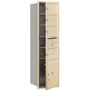 SALSBURY INDUSTRIES 3715S-04SFP Horizontal Mailbox Private 5 Door Sandstone Fl 55 Inch | AG3JNY 33LG96